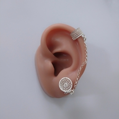 Earcuff zig zag con cadena - comprar online