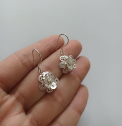 Aretes rosa doble combinada