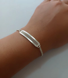 Pulso lámina zig zag cadena hecha a mano