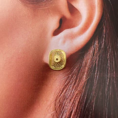 Topos sombrero vueltiao pequeños con baño de oro