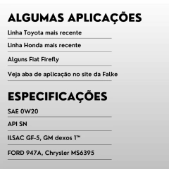 Lubrificante Falke Syn 0W20 SN - 1L - Falke Lubrificantes