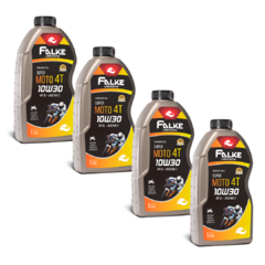 Kit (4 un) Lubrificante Falke Moto 4T 10W30 SL