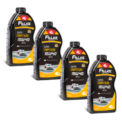 Kit (4 un) Lubrificante Falke Super Competição 15W40 SL - 1L