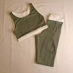 Conjunto Malu - Verde com off white - loja online