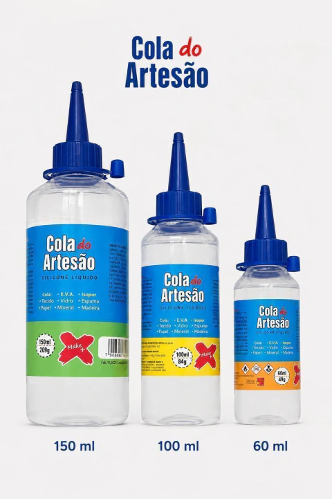 Cola de Silicone Liquida -Make+ ( Cola Do Artesão)