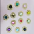 kit 50 Tag Oval Dourada + 50 Chaton 10x14mm