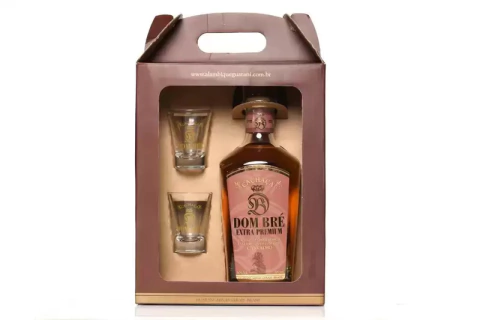 Cachaça Dom Bré Kit Extra Premium c/2 Copos 700ml