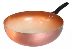 Wok Antiadherente Ceramico Hudson 28 Cm Aluminio Color Cobre - AMODO ORDEN