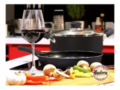 Batería De Cocina Hudson KitchenWare 09-10016N 5 Piezas Antiadherente Aluminio Color Negro - AMODO ORDEN