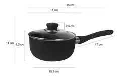 Cacerola Hudson Antiadherente Aluminio 18 Cm Color Negro - comprar online