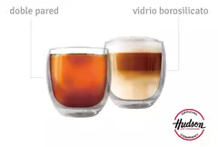 Set X2 Vasos Doble Pared De Vidrio Linea Hudson Café 80ml - comprar online