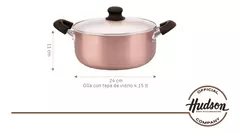 Cacerola Antiadherente Ceramico Hudson 24 Cm Color Cobre - comprar online