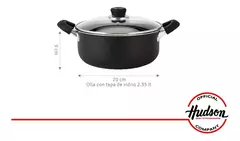 Cacerola Antiadherente Hudson 20 Cm Aluminio Color Negro - comprar online
