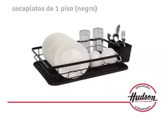 Secaplatos Escurridor Acero Hudson 1 Piso Bandeja Cocina Color Negro Sp10 - comprar online