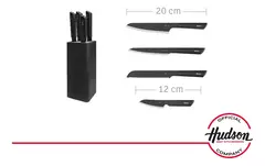Hudson Design Set de 4 cuchillos negros de acero inoxidable 23x10cm en internet