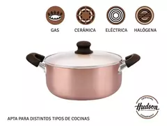 Cacerola Antiadherente Ceramico Hudson 24 Cm Color Cobre en internet