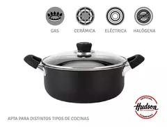 Cacerola Antiadherente Hudson 20 Cm Aluminio Color Negro en internet