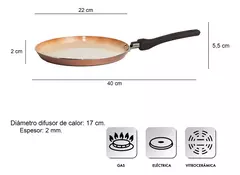 Panquequera Hudson Antiadherente Ceramica 22cm Aluminio Color Cobre - AMODO ORDEN