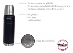 Termo Hudson Acero Negro De Acero Inoxidable 500 Ml - AMODO ORDEN