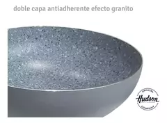 Wok Antiadherente Hudson 28 Cm Aluminio Color Gris Granito - tienda online