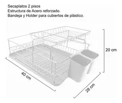 Escurridor De Platos 2pisos Blanco Linea Hudson - tienda online