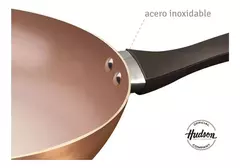 Imagen de Wok Antiadherente Ceramico Hudson 28 Cm Aluminio Color Cobre