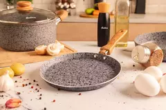 Imagen de Sarten Panquequera De Aluminio 22 Cm Linea Hudson Stone Color Gris Granito