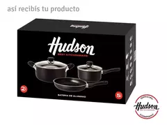 Batería De Cocina Hudson KitchenWare 09-10016N 5 Piezas Antiadherente Aluminio Color Negro Teflon