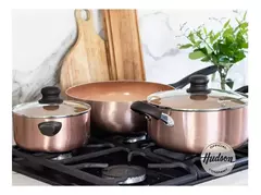 Bateria De Cocina Ceramica Antiadherente Hudson Set 5 Pcz Color Cobre - comprar online