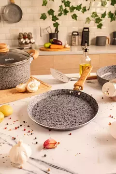 Sarten Panquequera De Aluminio 22 Cm Linea Hudson Stone Color Gris - comprar online