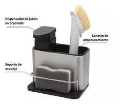 Organizador de Bacha con Dispenser acero inoxidable - AMODO ORDEN