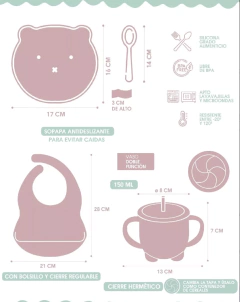 Set Alimentacion Completo Oso estampado - comprar online