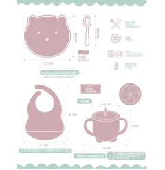 Set Alimentacion Completo Oso estampado - comprar online