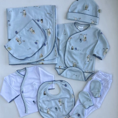 AJUAR 8 PIEZAS MAPACHE CELESTE - comprar online