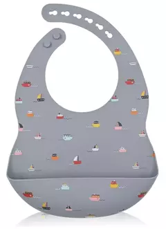 Babero Silicona Con Bolsillo barcos