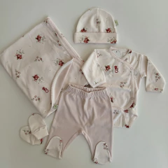 AJUAR 5 PIEZAS POEMA ROSA