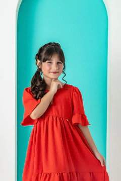 Vestido Pérola Pipoquinha Vermelho - comprar online