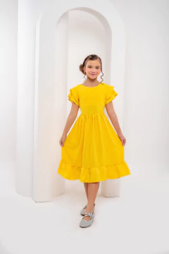 Vestido Emilly Pipoquinha Amarelo