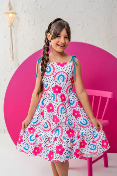 VESTIDO ÍSIS BRANCO ARCO-ÍRIS na internet