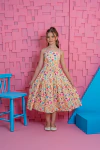 VESTIDO MIDI JERI FLORAL AMARELO
