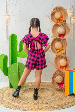 MACAQUINHO MAITÊ XADREZ PINK - loja online