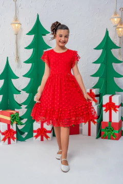 VESTIDO EMILLY TULE VERMELHO - Polly Kids