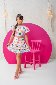 CONJUNTINHO ANNE FLORZINHA BRANCA - comprar online