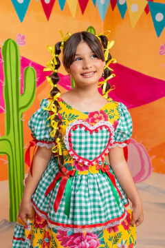 VESTIDO XODÓ AMARELO COM VERDE na internet