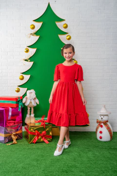 Vestido Bella Pipoquinha Vermelho