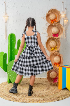 VESTIDO LAÍS XADREZ BRANCO BRILHO - loja online
