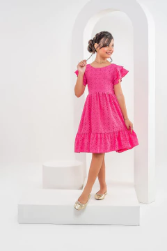 VESTIDO BELLA LAISE PINK - Polly Kids