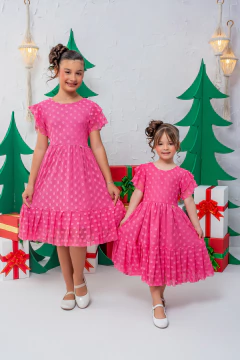 VESTIDO EMILLY TULE ROSA CHICLETE - comprar online