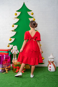 Vestido Bella Pipoquinha Vermelho - Polly Kids