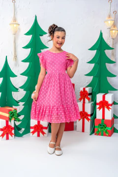 VESTIDO EMILLY TULE ROSA CHICLETE